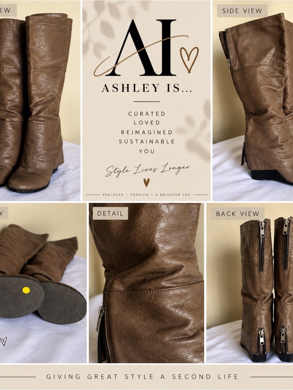Vince Camuto Brown Knee-High Wedge Boots